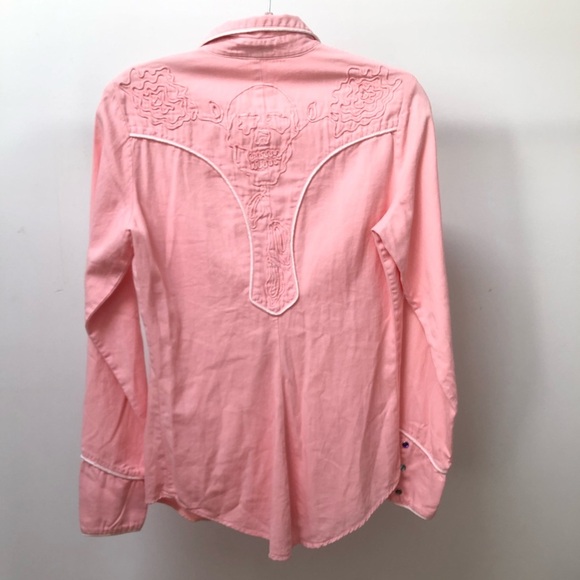 Blue Tattoo | Pink Skull Long Sleeve Button Down - Picture 8 of 8